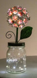 LED  Lighted  Metal Hydrangea in Jar with fairy light, Ultimate In..  Pink.  Q8 Hydrangea