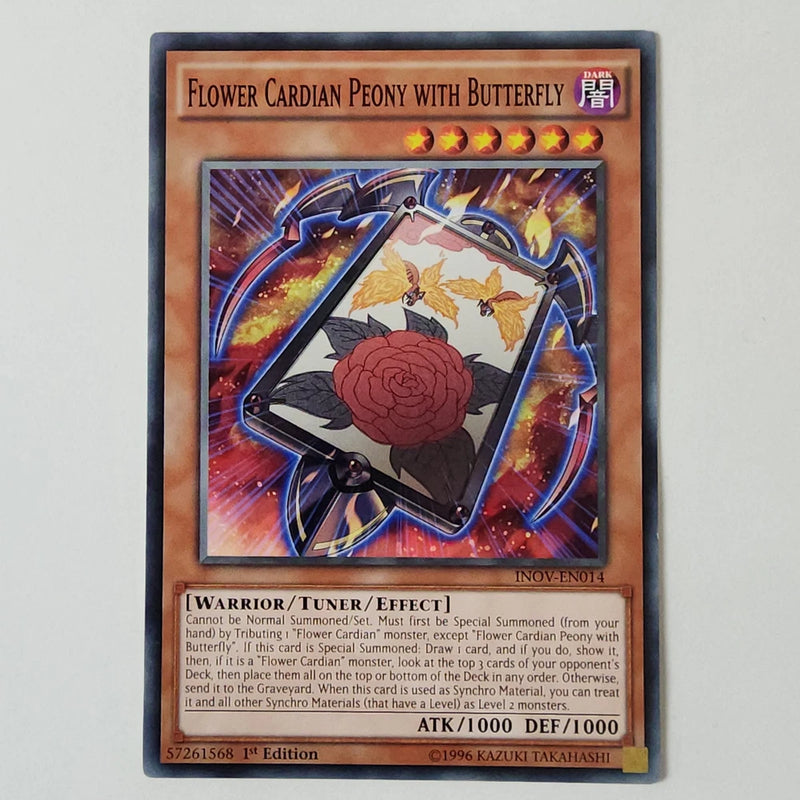 Flower Cardian Peony with Butterfly - INOV-EN014 - NM - Common - 1st ed - Yugioh Peony