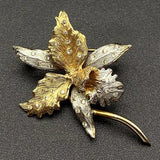 Vintage European Lily Flower 800 Continental Silver Rhinestones Pin Brooch Lily