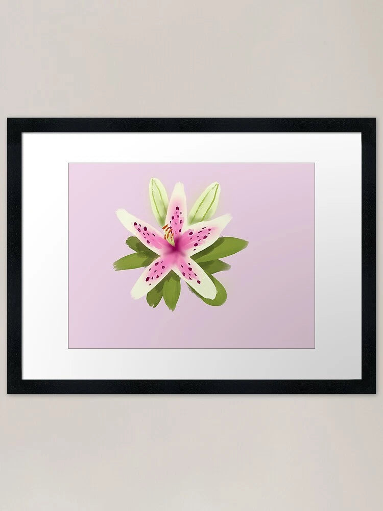 Lily Flower Framed Art Print Framed Wall Art Poster Canvas Print Picture Lily