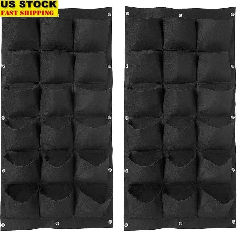 Felt Hanging Garden Planter 18 Pocket Vertical Grow Bag Herbs Flowers Vegetables Garden Plants