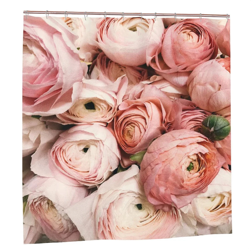 Pink Ranunculus Floral Shower Curtain Ranunculus