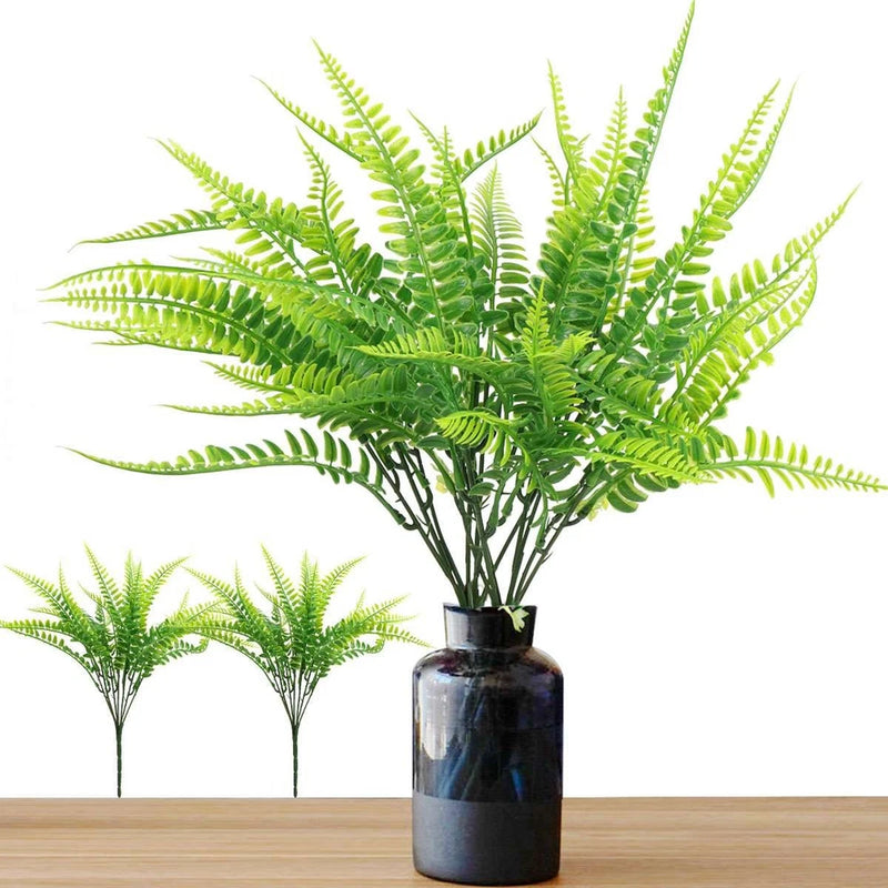 2 Bundles Artificial Plants Fake Boston Fern Greenery Home Outdoor Decorations Green Plant