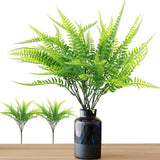 2 Bundles Artificial Plants Fake Boston Fern Greenery Home Outdoor Decorations Green Plant