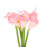6 Pcs 13 Inch Artificial Calla Lily Fake Flowers Real Touch, Light Pink/Yellow Lily