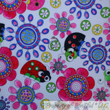 BonEful FABRIC FQ Cotton Quilt White Red Black Pink LADYBUG Flower Large Dot Kid Flowering Plants