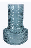 Dark Green Glass Vase for Bouquet of Flowers, Ribbed Fluted Vase Pampas Grass