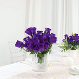 84 Purple SILK ROSE BUDS Wedding Party Flowers Bouquets Decorations on SALE Bouquet