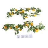 Artificial Sunflower Vine Garland 2 Pack 175cm for Home and Event Decor Sunflower