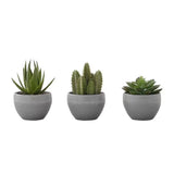 3-Pieces Artificial Plant Succulent 5.8 In. Potted Table Greenery Green Plant, G Green Plant