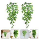 2 Pcs Fake Monstera Garland Jungle Decor Artificial Hanging Plant Green Plant