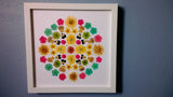 real pressed flower art mandala framed Hydrangea