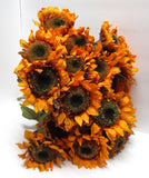 Silk Sunflowers - 5 Large Stems Sunflower