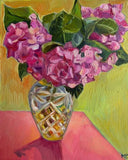 Hydrangeas Bouquet Original Oil Painting on Canvas Impressionism Signed Hydrangea