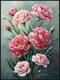 Pink Carnations - DIY Chart Counted Cross Stitch Patterns Needlework DMC Color Carnation