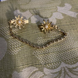 Vintage Daisy, Sunflower Sunburst _ Sweater, Clip with Prong, Set Faux_Pearls Sunflower