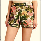 Anthropologie ELEVENSES Ranunculus Bloom Floral Cotton Shorts, Size 2 Ranunculus