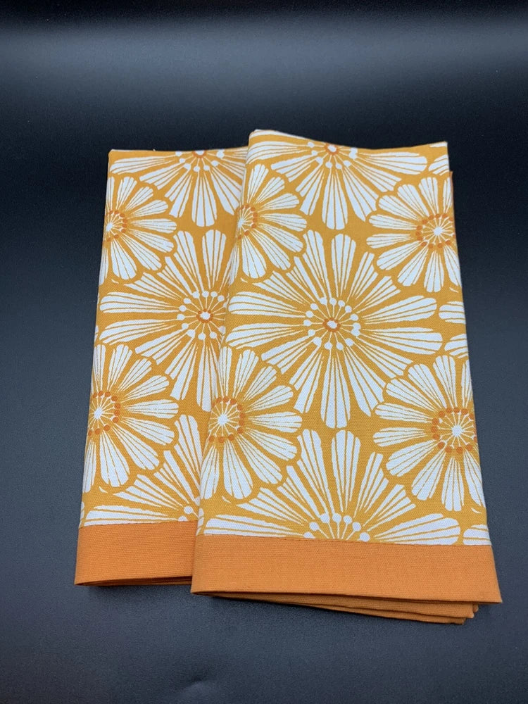 Vintage Design Orange SunFlower Indoor/outdoor Napkins Set of 2 Cute Set Sunflower
