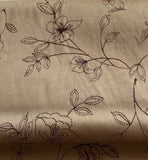 Embroidered Floral Jacquard Fabric Golden Double Sided 2 Yards Plus By 58Ó Wide Flowering Plants