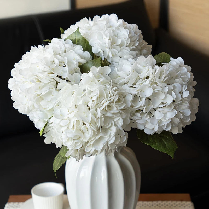 4PCS Artificial Flowers Large Hydrangeas Flowers Latex Bouquet for Wedding Br... Hydrangea