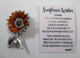 R1 Sunflower wishes pocket flower charm figurine Ganz hope harvest joy strength Sunflower