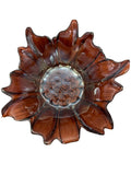Carnival Glass Dark Amber Sunflower Bowl 7Ó Sunflower