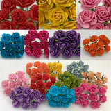 3/4" or 2cm Open Roses Rainbow Mulberry Paper Flower Wedding Scrapbook Crafts R3 Roses