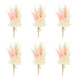 6 Pcs Mini Pampas Grass Dried Flower Bouquet Baby's Breath Boho Light Pink Dried Flower