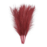 5Pcs Faux Pampas Grass 17.7" Fake Pampas Grass for Wedding Decoration Red Pampas Grass