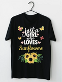 LIMITED NEW Just A Girl Who Loves Sunflowers T-Shirt L-2XL Sunflower
