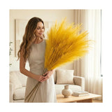 Gold Pampas Grass Decor Living Room Holiday Decor, Home Accent Decor, Gold Fe... Pampas Grass