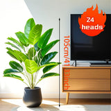24 Leaves Extra Large Realistic Artificial Palm Plant - High-End Tropical Floor Green Plant