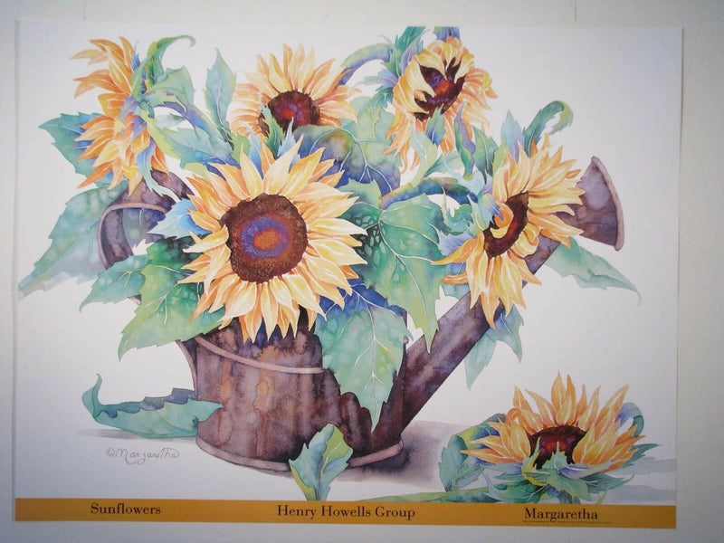 Sunflowers, By Margaretha. New  35 5/8"_27" fine art print Sunflower