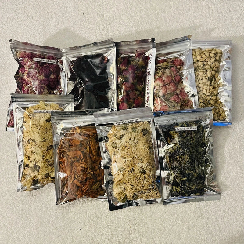 New Dried Flowers Box Set Of 9 Packages In Pink Box Dried Flower
