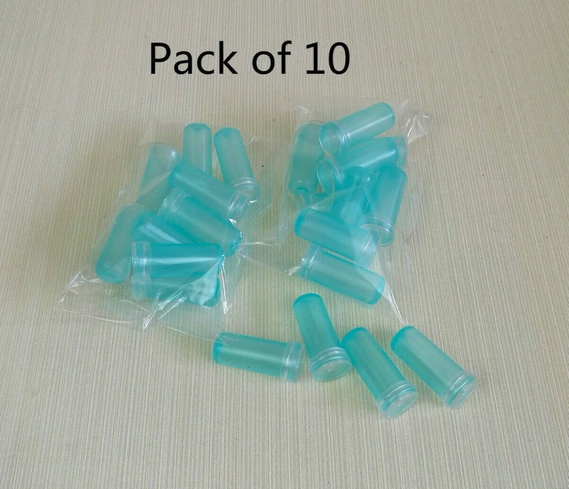 Pack of 10 single-stem flower water tubes, teal plastic