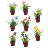 8 Pcs Miniature Green Plant Potted Plants Micro Bonsai Flowerpot Green Plant