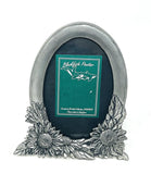 Vintage Blackfish Pewter Picture Frame Oval Flower Sunflower BC Canada 1996 NEW Sunflower
