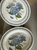 2 PORTMEIRION BOTANIC GARDEN DINNER PLATES HYDRANGEA DESIGN 10,5Ó Hydrangea