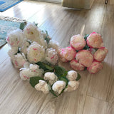 Large Lot Of Artificial Peony Silk Flowers Pink White Blush Wedding Bridal Craft Peony
