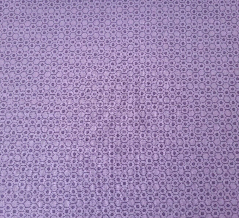 Basically Hugs BTY Helen Stubbings P&B Textiles Lavender Honeycomb Hexie Flowering Plants