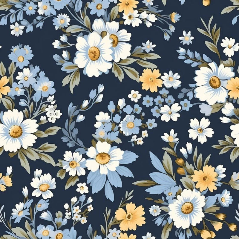 VINTAGE FLORAL #67 Quilting Fabric -- Reproduction Print Flowering Plants