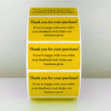 Thank You Stickers White Ð Feedback Message Small Business Labels | 50 Stickers Roses