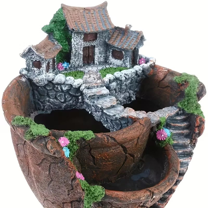 Fairy Garden Planter Pot Creative House Hanging Design orange Succulent Holder 7 Garden Plants