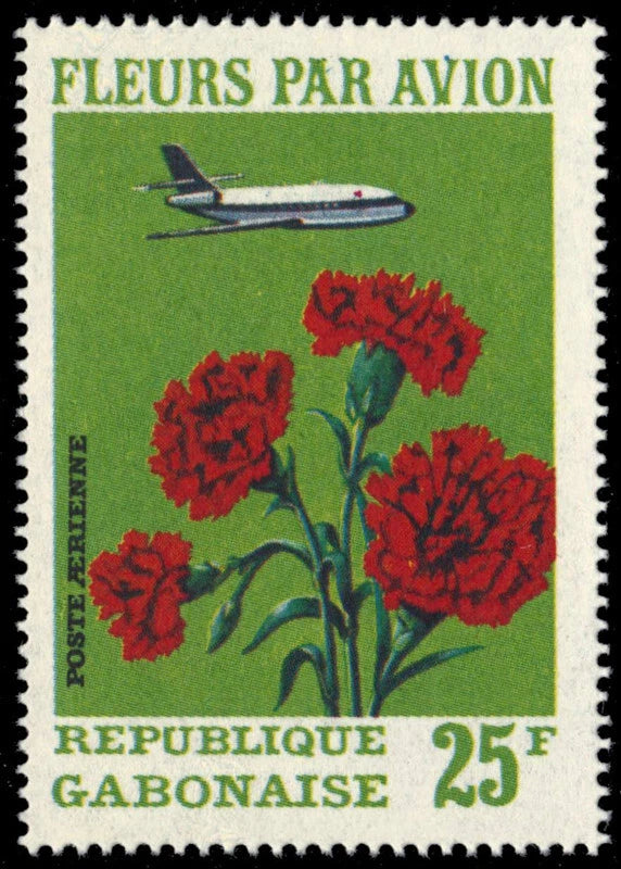 GABON C109A - Flowers by Plane "Carnations" (pb99864) Carnation