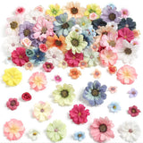 90 PCS Mini Artificial Silk Flower Heads Multicolor Peony Daisy Rose DIY Peony