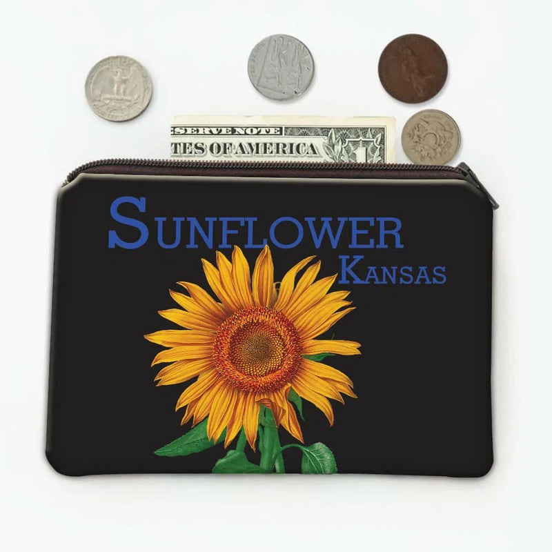 Gift Coin Purse : Sunflower Kansas Flower Floral Yellow Decor Sunflower