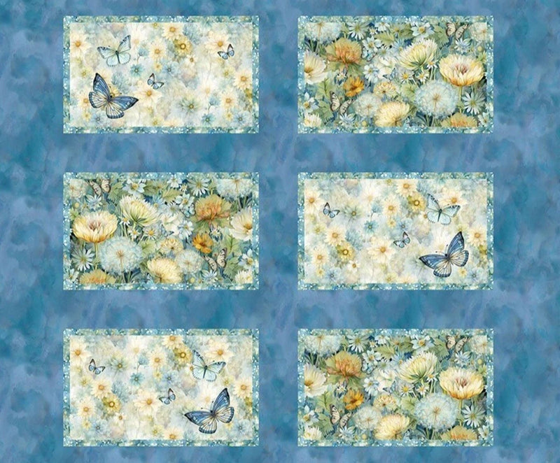 Timeless Treasures Forest Whisper Floral Cotton Fabric Placemat Panel 36" x 44" Flowering Plants