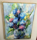SIGNED  Original PAINTING ART IMPRESSIONISM  Flowers Hydrangeas Hydrangea