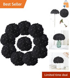 10PCS Luxurious Black Silk Hydrangea Heads with Detachable Stems for Events Hydrangea