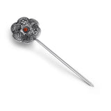 Handmade Peony Flower Tibetan silver Glaze Hair pin Jewelry Handcrafted Peony